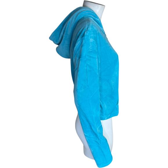 Juicy Couture Blue Crush Large Velour Hoodie 95% Polyester 5% Spandex NWT - Picture 7 of 15
